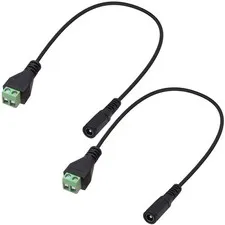 DC 5.5mm x 2.1mm Screw Terminal Block Adapter Power Extension Cable 2 PCS