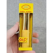 SOS Shrill Alarm Vintage Personal Security Pocket Size Yellow Gold Japan TO-MG