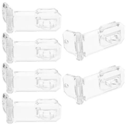  6 Pcs Clear Acrylic Lock Hasp Hinge Latch Cabinet Accessory Hasps