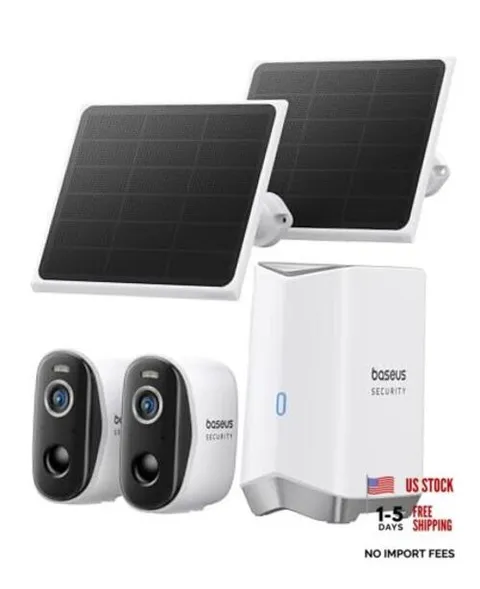 Solar Security Cameras Wireless Outdoor, N1 2-Cam Kit 2-Cam Kit Solar Panel