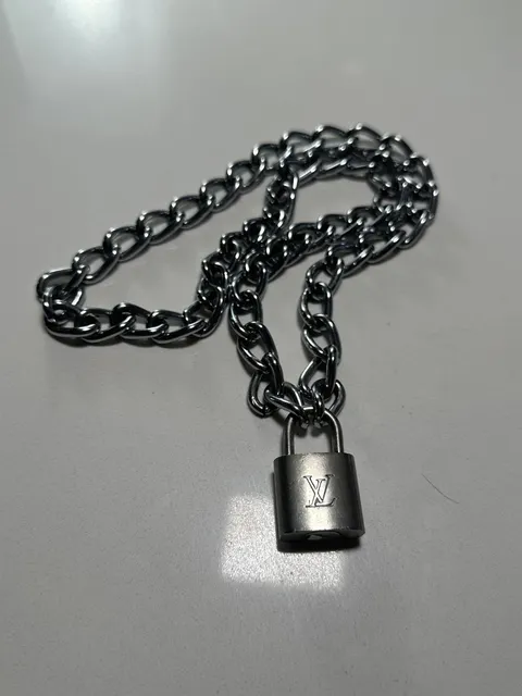Louis Vuitton Silver Padlock Chain Necklace