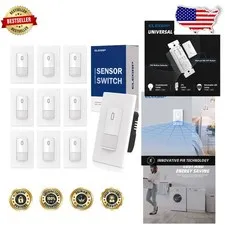 PIR Motion Activated Light Switch 10pk - No Neutral,  Listed, 600W Max, Matte...
