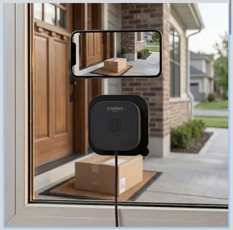 SIRWU WINDOW SECURITY CAMERA WITH COLOR NIGHT VISION - BLACK, 3mp 2k