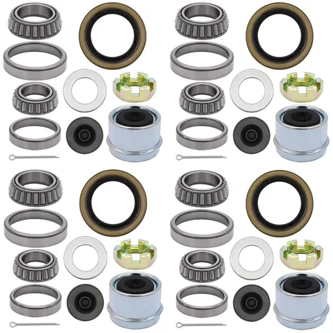 Torkettle 4 Sets Boat Trailer Wheel L68149 L44649 5 Lug Bearing Kit 3500lb Axle