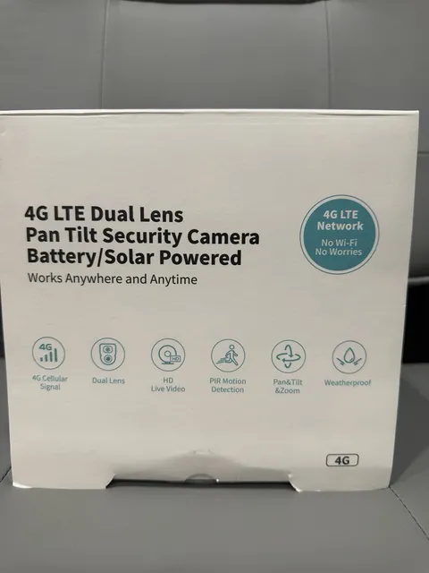 4G LTE Dual Lens PTZ Security Camera Battery/Solar, PIR, 2-Way Audio BRAND NEW