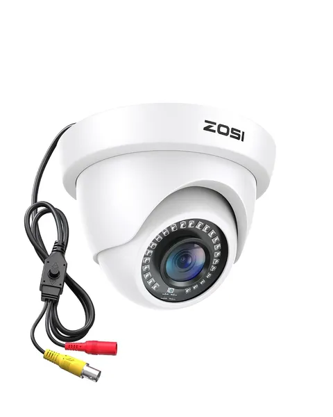 2MP ZOSI Dome Camera 1080P Outdoor Indoor Hybrid 4-in-1 CVI TVI AHD CVBS White