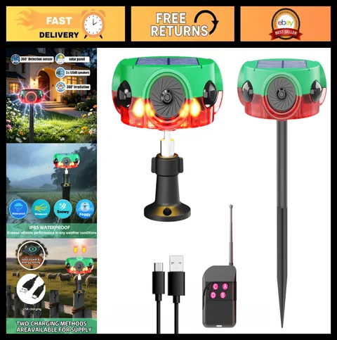 Outdoor Solar Motion Sensor Alarm - 360° Detection, 120dB Siren, 14 Sounds, Stro