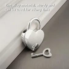 4 Set Heart Padlock Metal Decorative Love Lock with Keys for Diary Book Jewelry