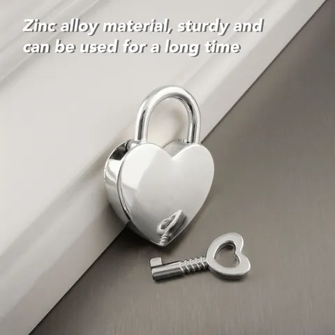 4 Set Heart Padlock Metal Decorative Love Lock with Keys for Diary Book Jewelry