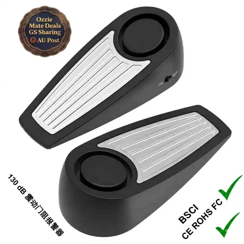 130dB Ultra-Loud 2in1 Vibration Door Stop Alarm-For Home & Travel Security