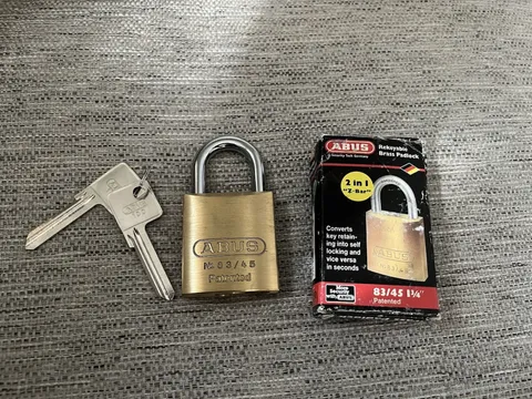 ABUS 83/45 OB #100 Rekeyable Brass Padlock 2 in 1 Z-Bar w/ 2 Uncut Keys