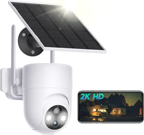 LIWAN 2K Solar Wireless Outdoor Security Camera WiFi PTZ Night Vision PIR