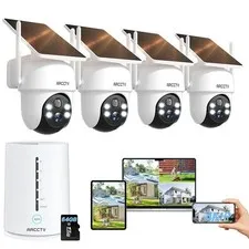ARCCTV 5G WIFI Solar Security Camera System 360°Panoramic Wireless Outdoor CCTV