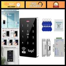 WiFi Access Control Kit, IP68 Weatherproof Keypad, Electric Bolt Lock, 10 Key Fo