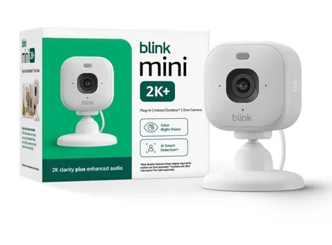 Blink Mini 2K+ (Newest Model) – Plug-In Home & Pet Indoor Security Camera