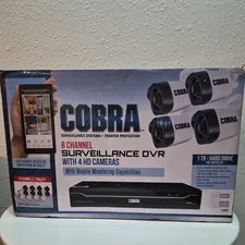 New Cobra 63890 8-Channel Surveillance DVR With 4 Security HD Cameras, FREE SHIP