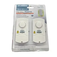 2 Pack Bunker Hill Security Vibration Window and Door Alarm Siren, Model 95054