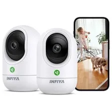 360° PTZ -Tap Indoor 2.4GHz Baby Pet Monitor, 2Pack