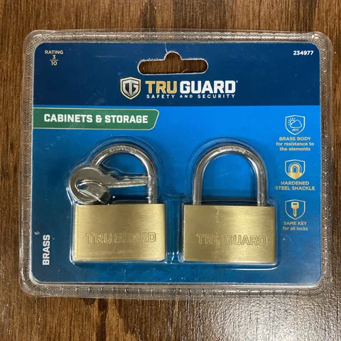 Wordlock, Tru-Guard, 2 Pack, 1-9/16" 40 mm Wide, Solid Body Brass Padlock, 1940T