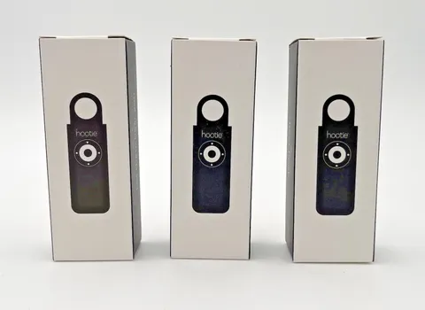 Lot of 3 HOOTIE Safety Keychain Alarms - 130dB Siren/Light Self Defense - Black