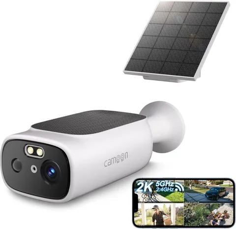 Camoon 2K Dual-Band Solar Security Camera - AI Motion & Color Night Vision