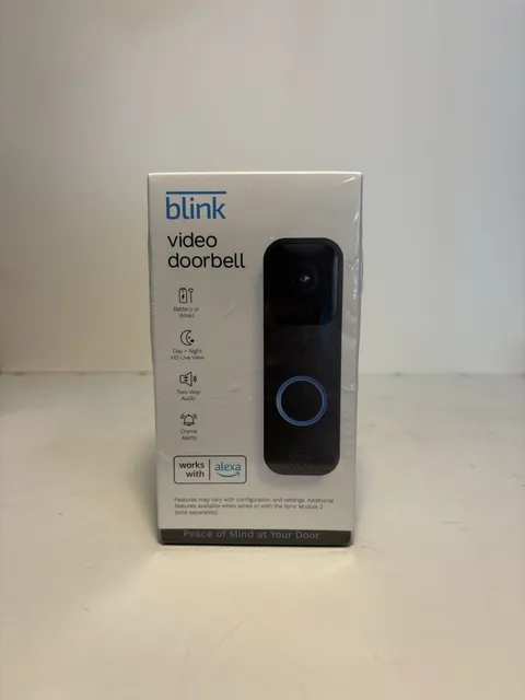 Blink Video Doorbell Black 1080p HD Wired/Wireless Alexa NEW SEALED