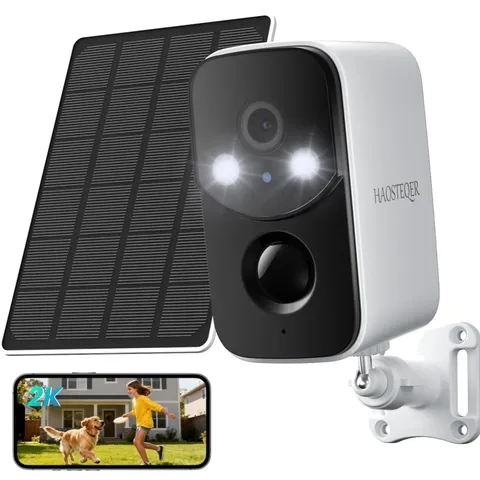 Solar Security Cameras Wireless Outdoor, Free Cloud Storage, WiFi Cameras for...