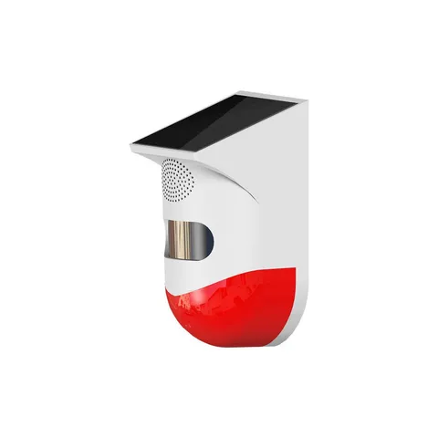 Motion Sensor Solar Powered Detector 120dB Home Alarm Waterproof Strobe Siren
