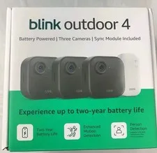 Blink Outdoor 4, (4th Gen 2025) Wireless 3 Camera Security System + Sync Module