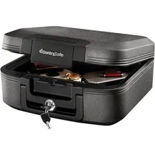 Fireproof Waterproof Safe Box with Key Lock Fire Water Chest Safe 0.28 Cu Ft