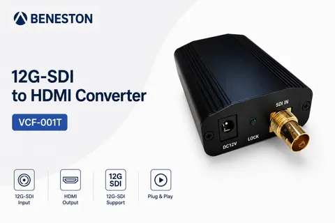 BENESTON 12G-SDI to HDMI Converter 4K UHD Broadcast Video Converter Low Latency