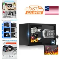 Portable Mini Safe with Fireproof Bag and Sensor Light for Valuables Storage