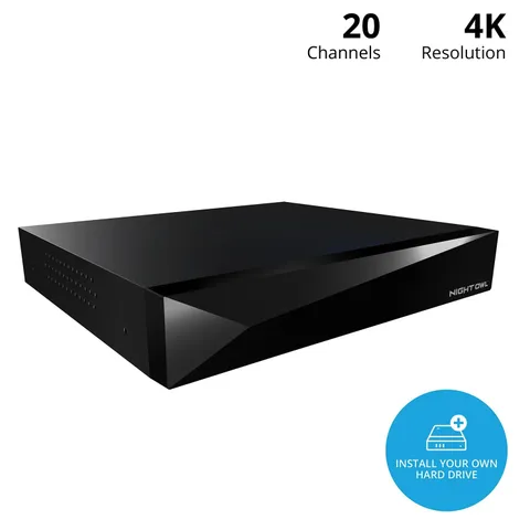 Night Owl DVR-FTD8-16 20-Channel 4K DVR w/16 Wired, 4 Wifi 2TB HD Open Box