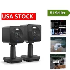 Indoor/Outdoor 1080p Smart Security Cameras - Color Night Vision & Motion Alerts