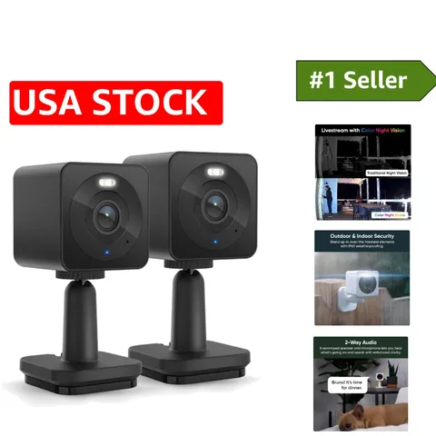 Indoor/Outdoor 1080p Smart Security Cameras - Color Night Vision & Motion Alerts