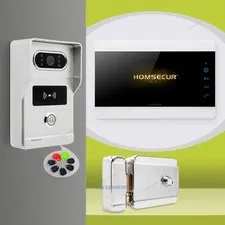 HOMSECUR Wired Video Intercom System, 7" Video Doorbell Camera & Electric Lock