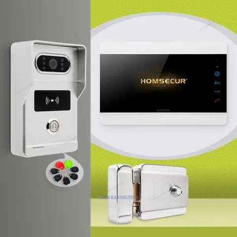 HOMSECUR Wired Video Intercom System, 7" Video Doorbell Camera & Electric Lock