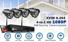 Wireless Security Camera System 1080P 4CH DVR 4 Cameras 1TB HDD Night Vision