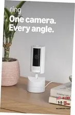 Pan-Tilt Indoor Cam (newest model), See all around 2 Cameras Device Only White