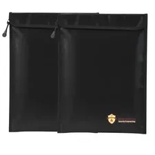 2 Pcs Fireproof Document Bag 15 x 11 Inch Waterproof Money Storage Bag