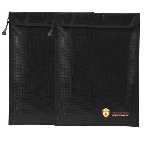 2 Pcs Fireproof Document Bag 15 x 11 Inch Waterproof Money Storage Bag