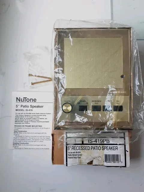 NOS NuTone IS-419PB Outdoor Patio Speaker for IM-4406 IMA-4406 ISA-419