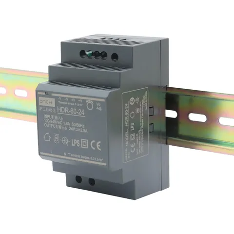 HDR-60-24 Din Rail Power Supply 24V 2.5A 60W, Ultra-Slim Step-Shape Industria...