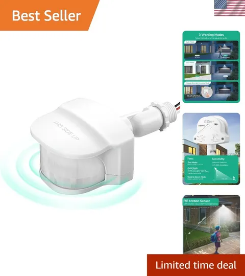 240 Degree Motion Sensor, Replacement Motion Detector for Outdoor Lights, Adj...
