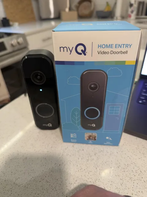 Chamberlain myQ 2K Video Doorbell, Battery/Wired, Color Night, Black
