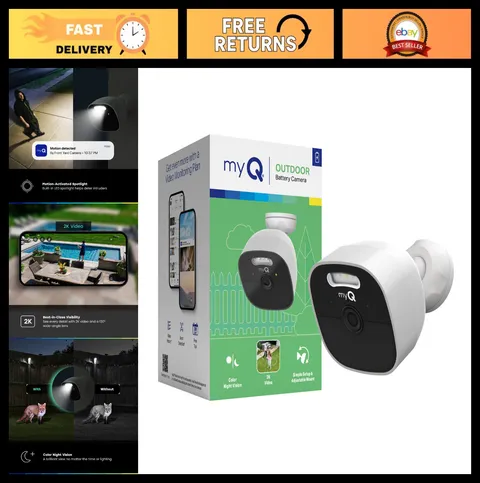 2K Outdoor Battery Security Camera | Color Night Vision, Spotlight, Motion Alert
