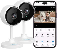 Indoor Cameras for Home Security with Night Vision, Pet Camera with Phone App, W