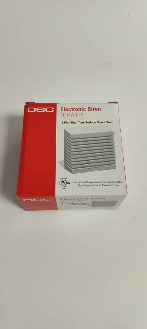 BRAND NEW. DSC, Electronic Alarm Siren 15W-ULF White 15W Dual Tone 