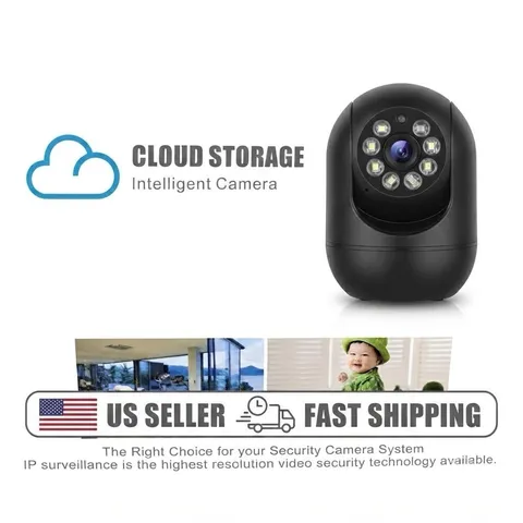 Set of 2 CCTV Camera 1080p Wi-Fi IP Security Cam Alexa Indoor/Outdoor USB Plug