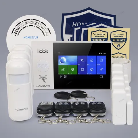 HOMSECUR Wireless WIFI 4G GSM RFID LCD Home Security Alarm System